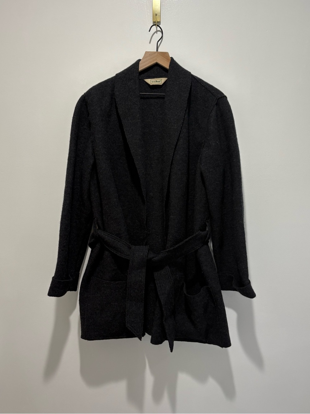 L.L.Bean Boiled Wool Belted Jacket